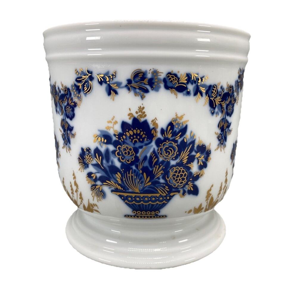 Vintage H&C Heinrich Echt Kobalt Blue Bavarian Made in Germany Flowerpot Vase